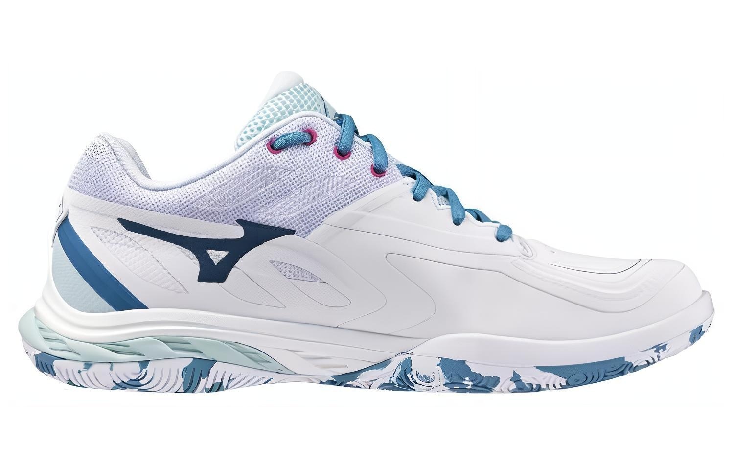 MIZUNO Wave Fang 2 Badminton Shoe - White / Light-Blue - Image 4