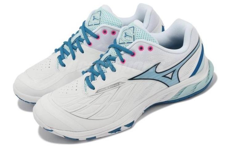 MIZUNO Wave Fang 2 Badminton Shoe - White / Light-Blue - Image 5