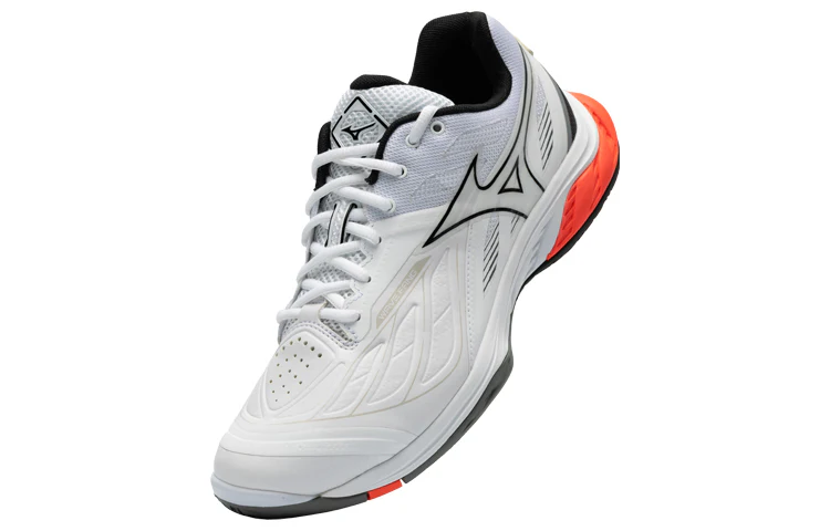 MIZUNO Wave Fang 2 Badminton Shoe - White / Orange / Black - Image 4
